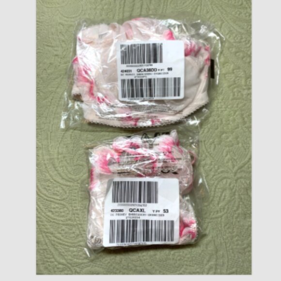 Dream Angels Fabulous by VS Unlined Pink Peony Embroidery Full-Cup Bra 38DD Set - Picture 6 of 15